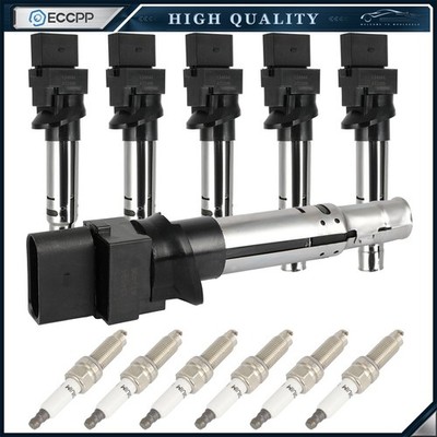 ECCPP 6 For 2009-2016 VW CC Touareg 3.6L V6 Ignition Coil & 6 Spark Plug
