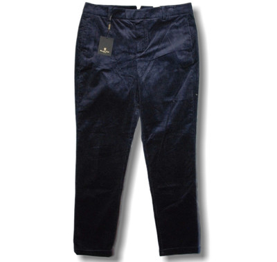NWT Massimo Dutti Women's 40 (US 8) Blue Corduroy Classic Business Career Pants