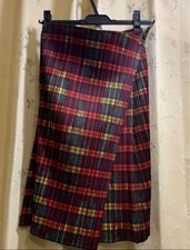 PLEATS PLEASE Check Print Wrap Long Skirt Size 4 Elastic Waist L EL BFB