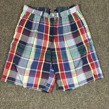 Vintage Polo Ralph Lauren Shorts Mens Fits 30 Madras Plaid Cotton USA Made