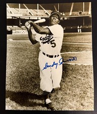 SANDY AMOROS Autographed Signed 8x10 Photo Brooklyn Dodgers Died 1992