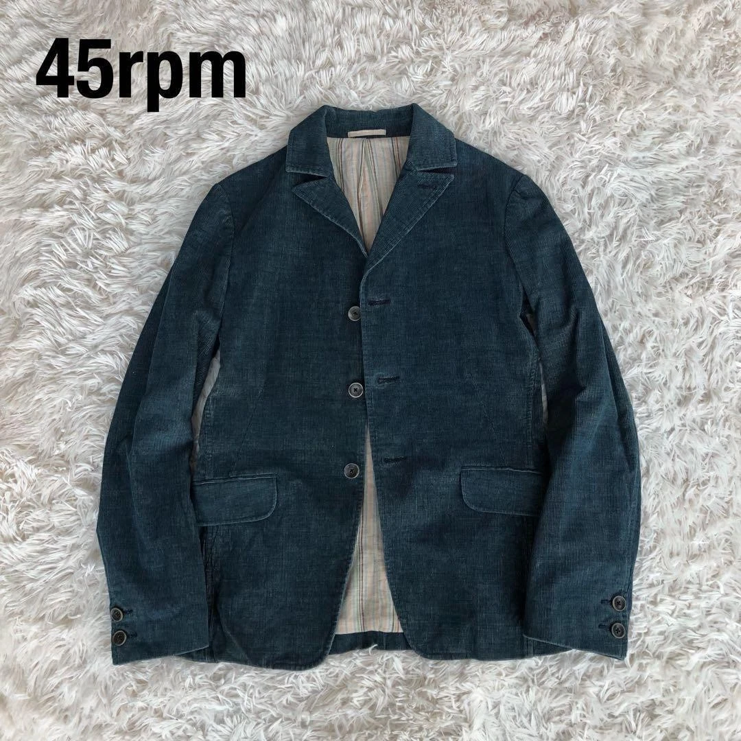 45rpm Indigo Corduroy Jacket Coverall Tailored Jacket Size 3 Shoulder 43cm JPN image 10