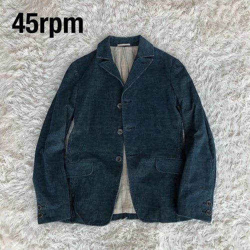 45rpm Indigo Corduroy Jacket Coverall Tailored Jacket Size 3 Shoulder 43cm JPN image 10