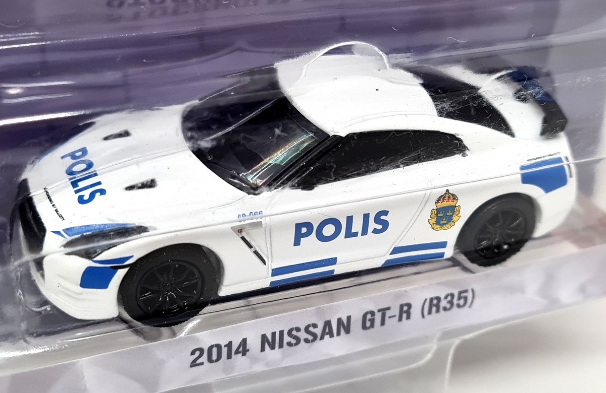 Greenlight 1/64 Nissan GT-R R35 2014 Stockholm Police Diecast Model Car