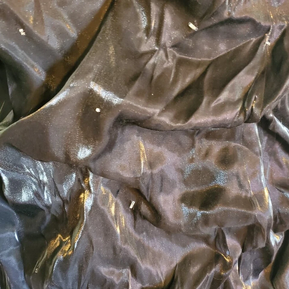 Vintage Y2K Jump Gothic Maxi Ruffle Sequin Sparkle Prom Dress Black and White - Image 3 of 4