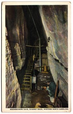 Moonshiners Cave Chimney Rock Western North Carolina Postcard