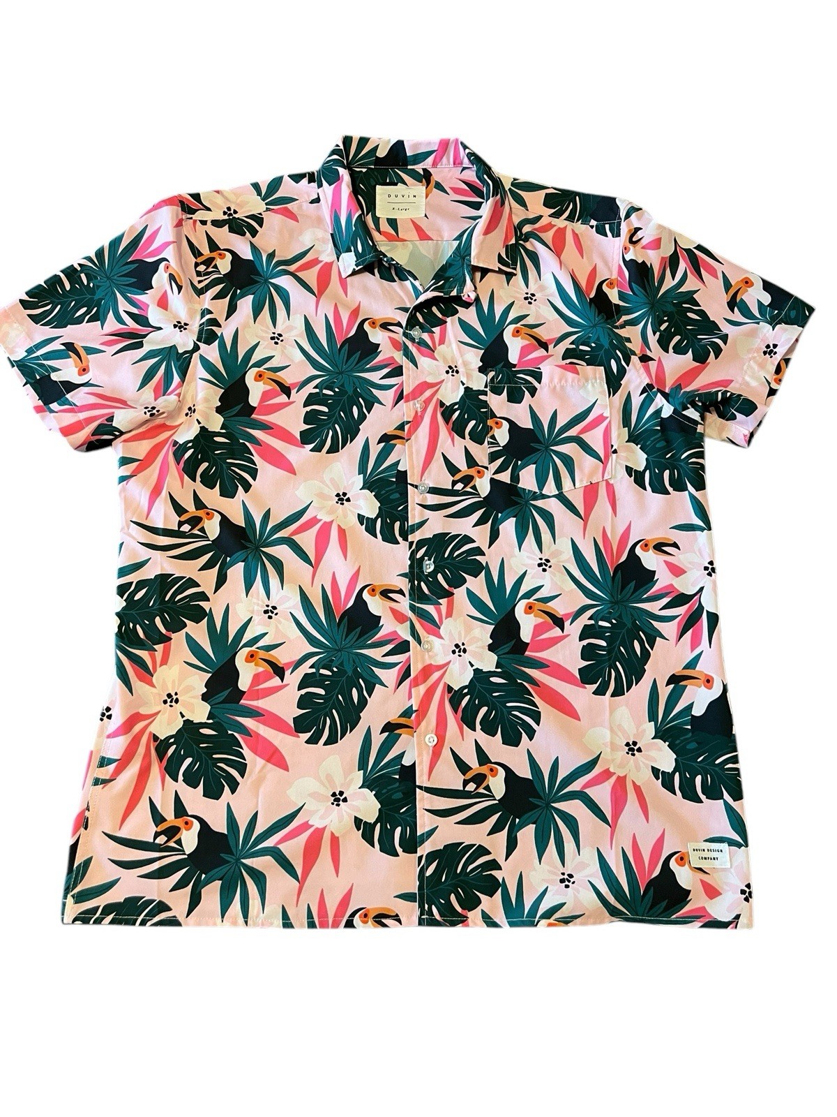 Duvin Tropical Hawaiian Shirt Size XL Birds