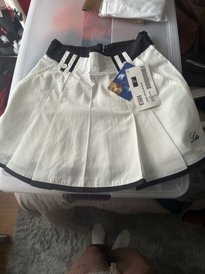 Lotto Italian Sports Design White Black Micro Tennis Skirt Vintage Rare NWT HTF