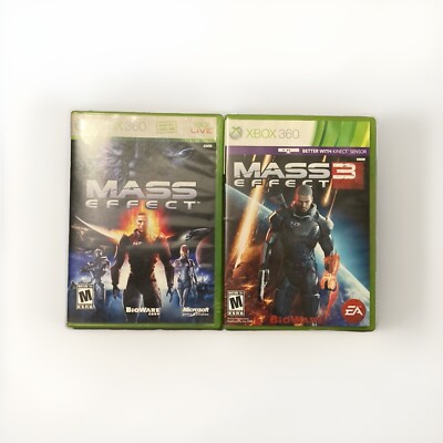 Mass Effect 1 and 3 Bundle CIB Xbox 360 Tested And Working w/ Manual