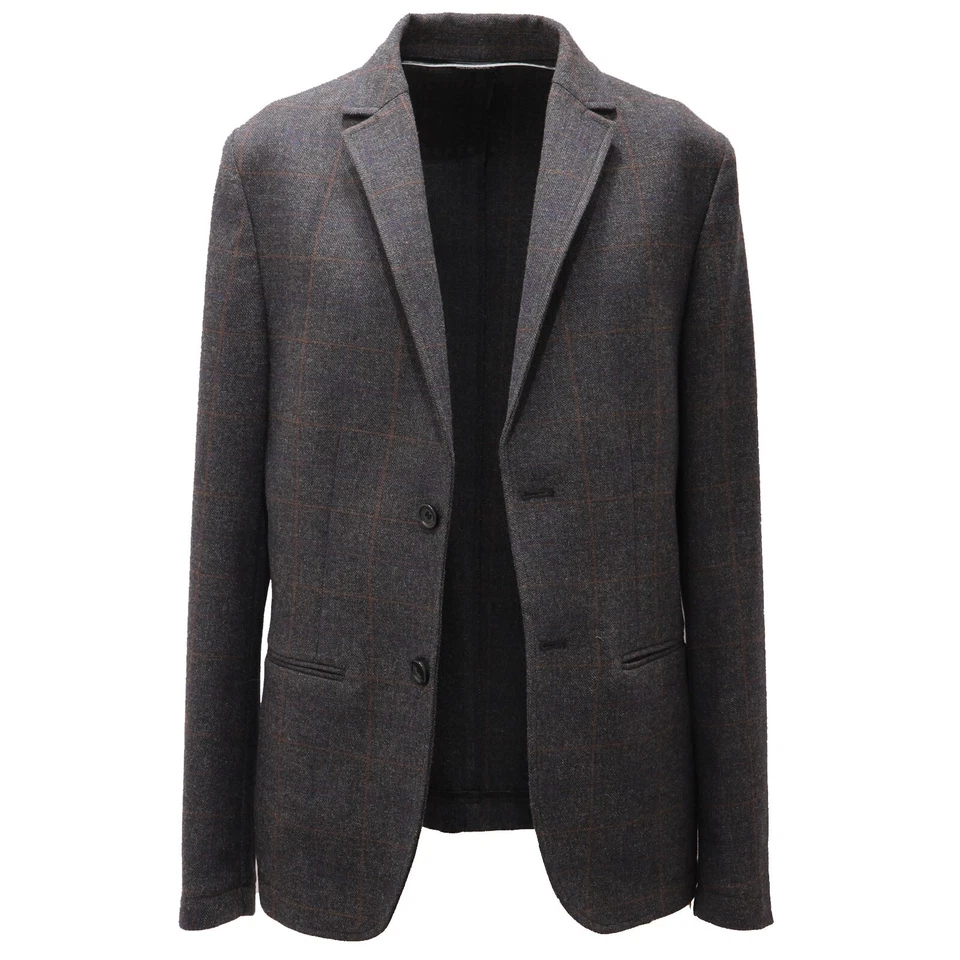 7188AD giacca uomo ALESSANDRINI HOMME COUTURE gris/marrón chaqueta a cuadros hombre Foto 2 de 4