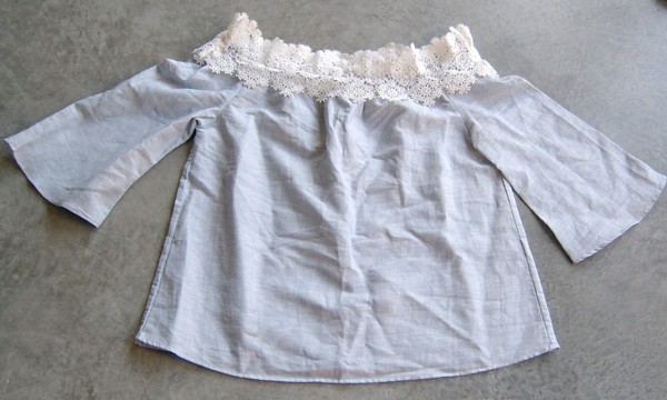 ZARA WOMEN'S OFF THE SHOULDER TOP WITH LACE SZ XSMALL