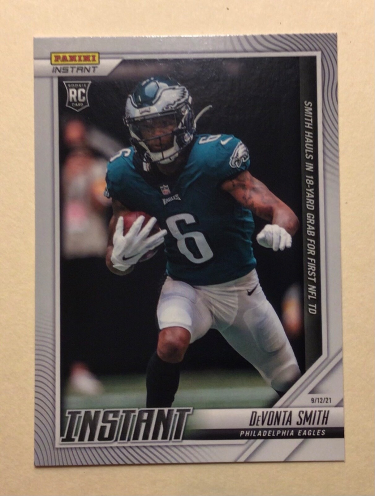 2021 Panini Instant DeVonta Smith RC #10 18 yard Grab for First NFL TD Eagles