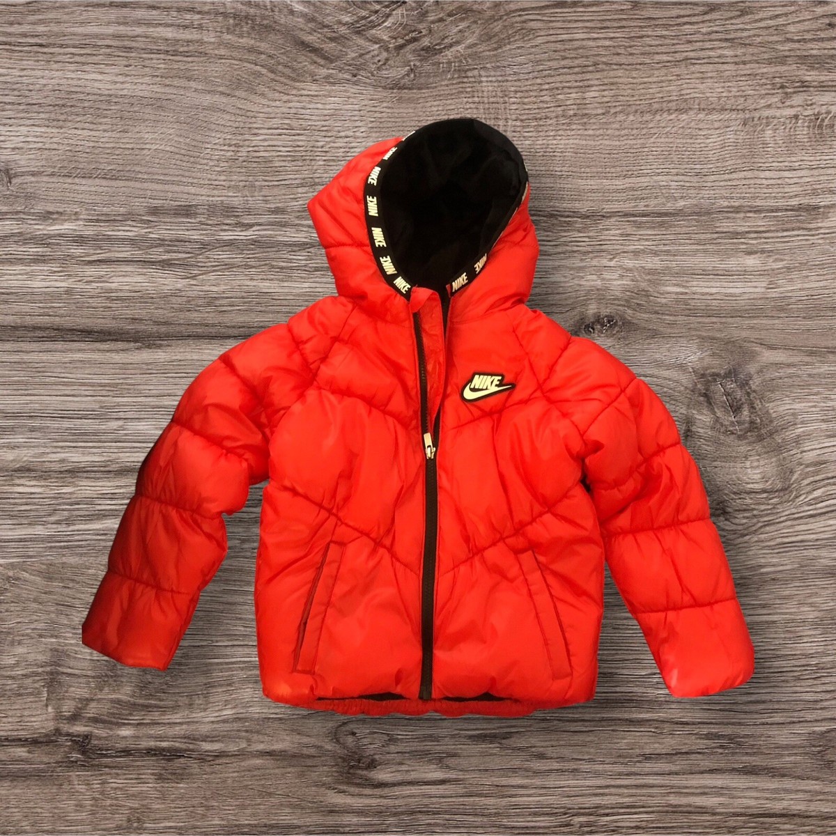 red nike puffer jacket women's