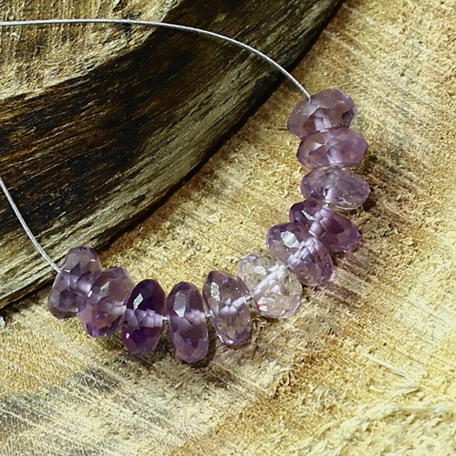 Amethyst Faceted Rondelle Beads Briolette Natural Loose Gemstone Making Jewelry - Picture 3 of 3
