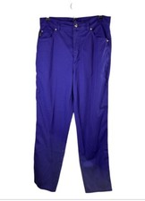 Vintage 80s Escada Margaretha Ley High Waisted Tapered Purple Pant Size 38