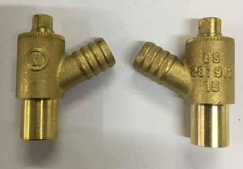 #15mm Drain Off Cock Valve Type A - With Spindle Gland Brass MT Cock x 2 - 第 1/3 張圖片
