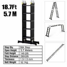 3.5/4.7/5.7M Multi-Purpose Aluminium Folding Ladder 14 IN1 Combination Platform
