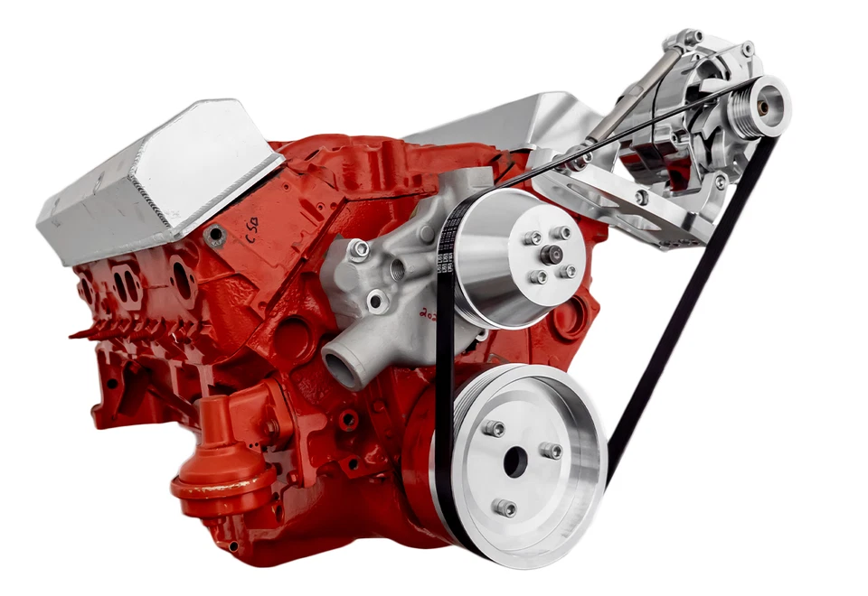Small Block Chevy Serpentine Conversion Kit High Alternator Only COMPACT TIGHT - Image 3 of 4