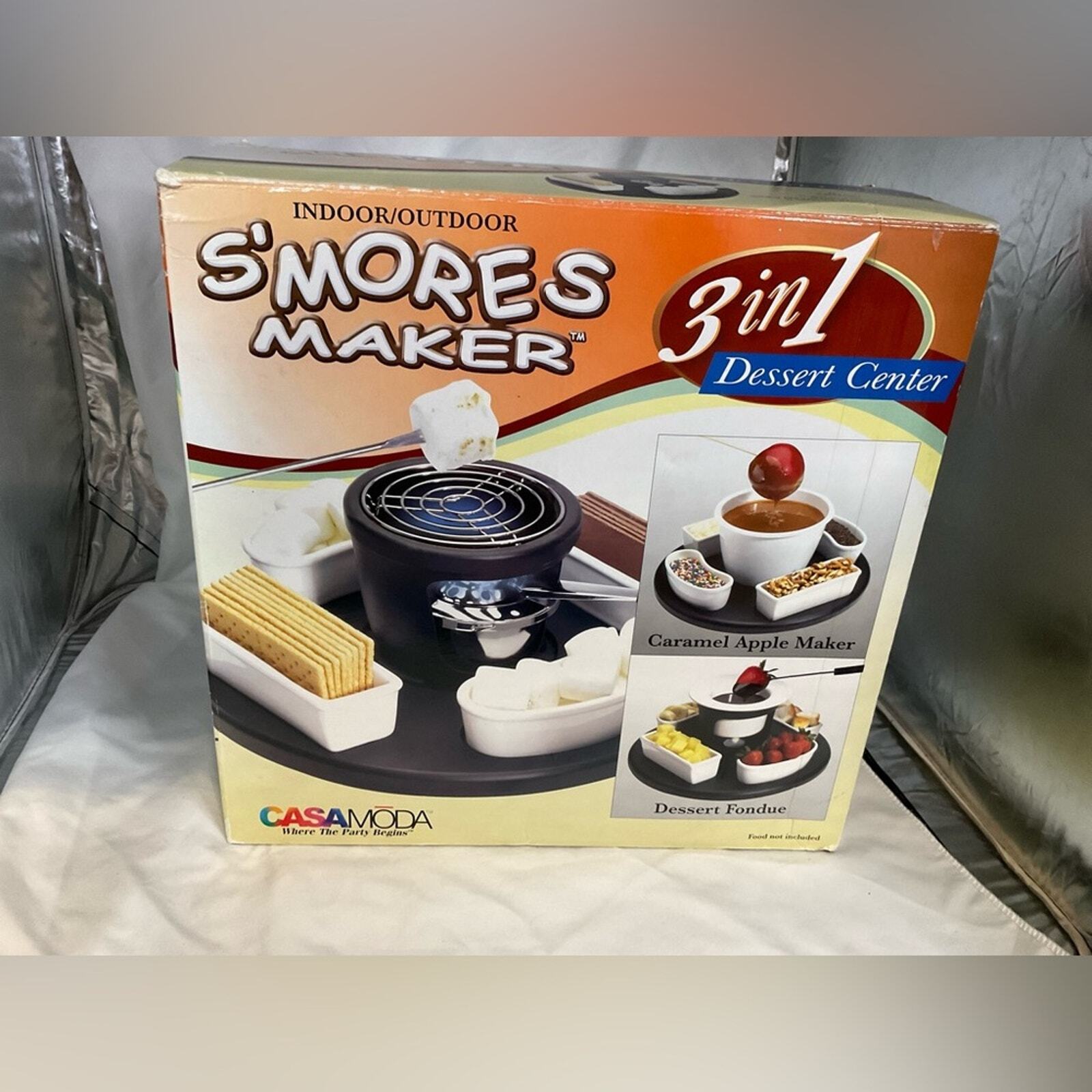 NEW CASA MODA SMORES MAKER 3 IN 1 DESSERT CENTER SWEET SNACK KIT FOR 4 PEOPLE