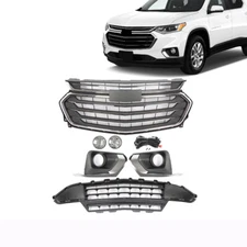 For Chevrolet Traverse LT 2018-21 Front Grille Foglights Bezel Trim Chrome 6PCS