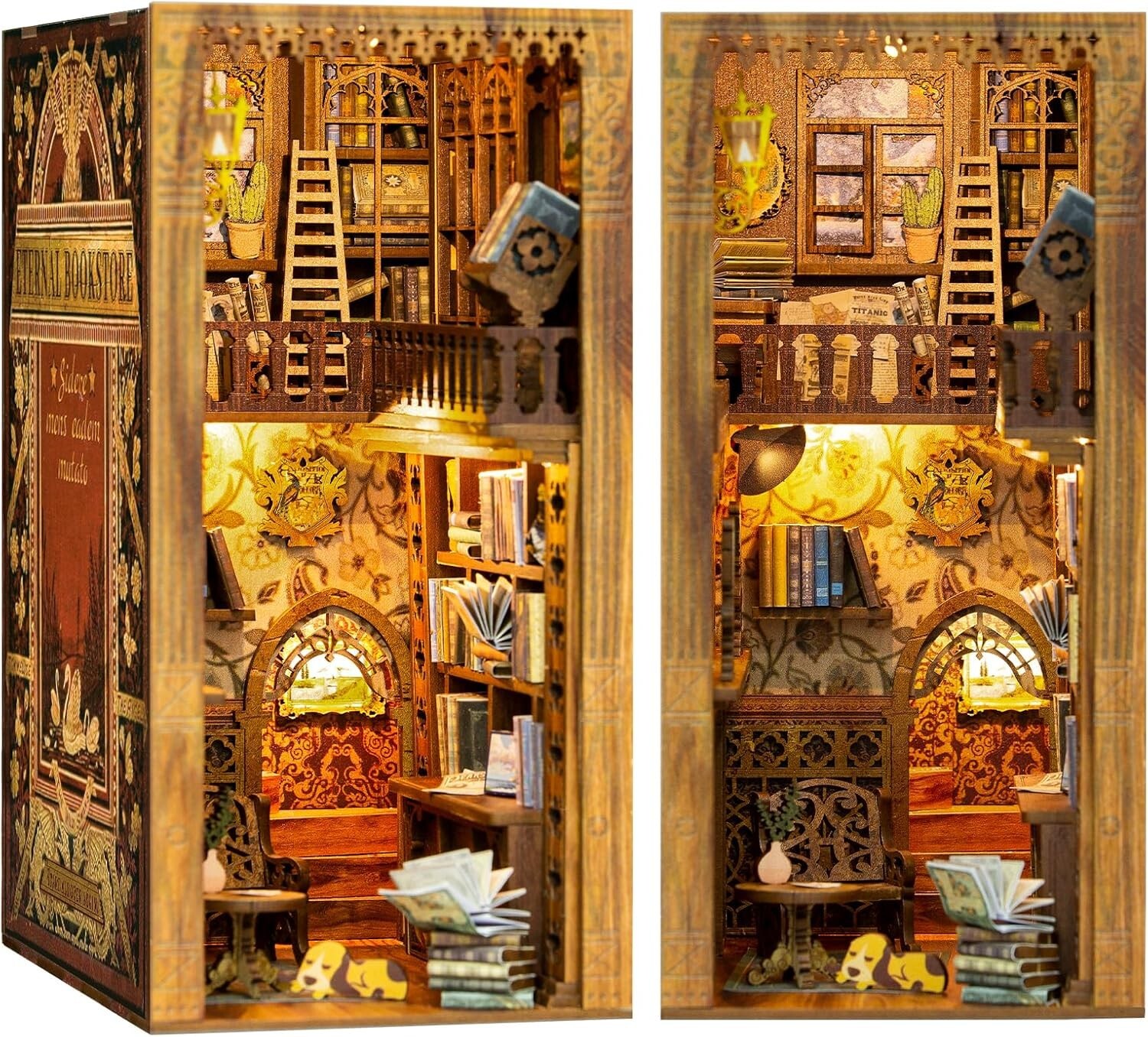 DIY Book Nook Kit - Create Your Own Miniature Library with LED Light