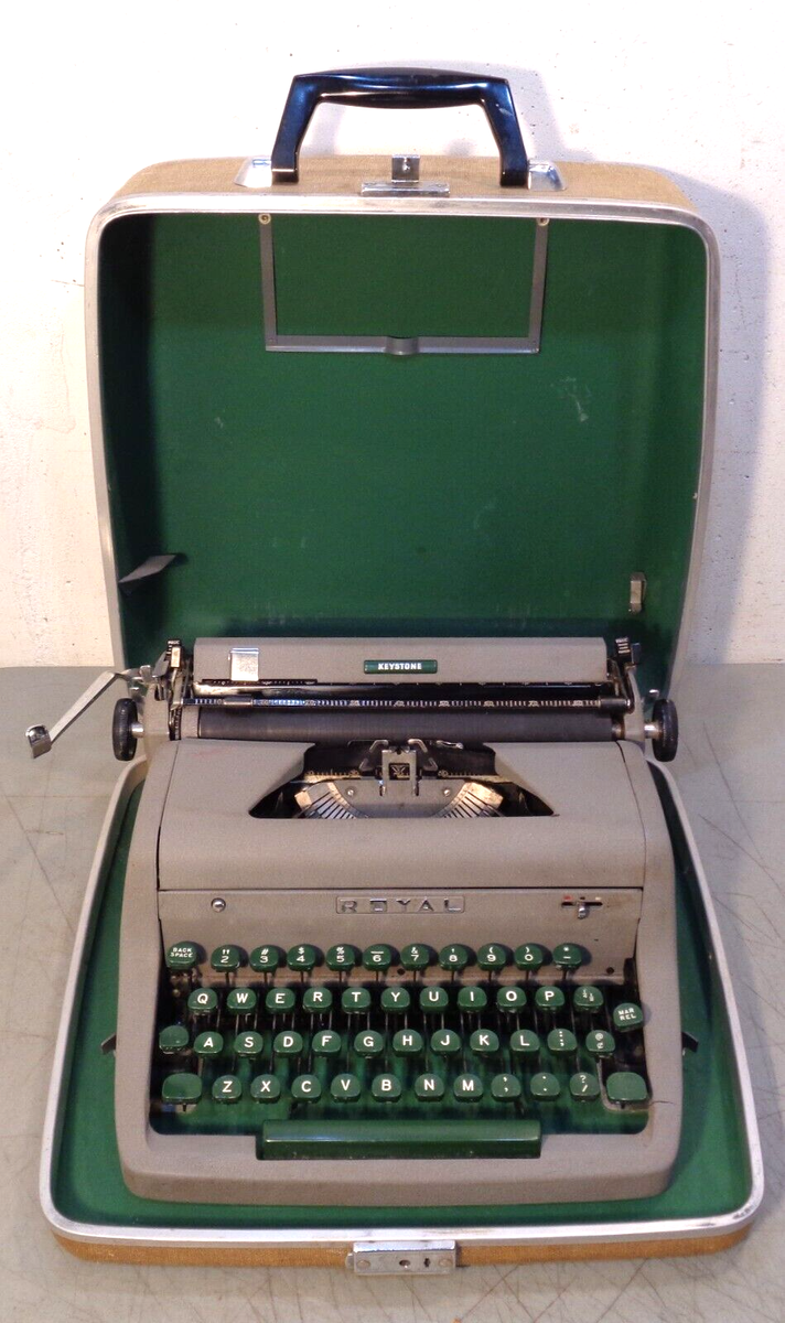 유 VTG 1954 Royal Keystone Manual Typewriter With Hard Case