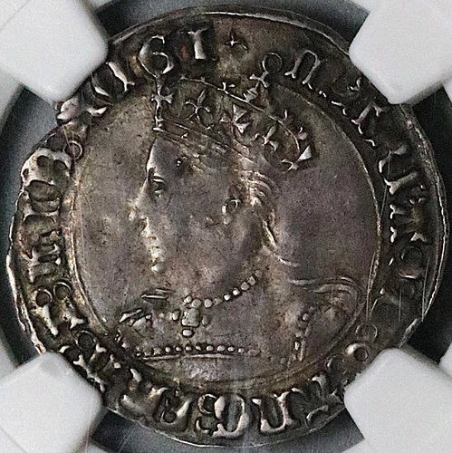 1553 NGC XF 45 Mary Groat 4 Pence Hammered Britain Tudor England Coin (24111203C