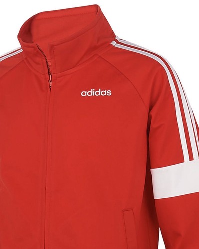 NWT ADIDAS BOYS SIZE SMALL (8) ~ RED & WHITE FULL ZIP EVENT JACKET MSRP $45.00 - Picture 2 of 12