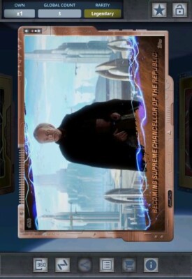 Star Wars Card Trader - Digital Legendary Bronze Gilded Chancellor Palpatine 3cc