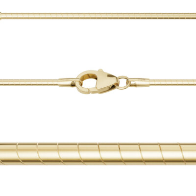 Juwelier Omega Reif Tonda Kette Stärke 1,2 mm Echt Gold 585 Gelbgold 14 Kt Neu