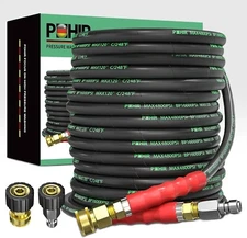 POHIR 70FT 3/8" Pressure Washer Hose 4800PSI Flexible Power Wire Washer Hose
