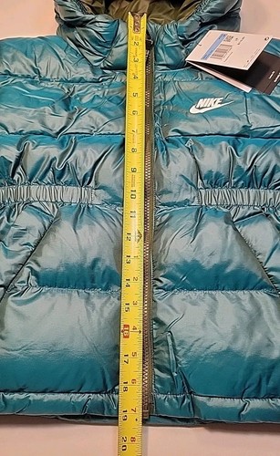 Nike Youth Girls Full Zip Winter Puffy Jacket Coat Turquoise Med FREE SHIP $110 - Picture 5 of 11
