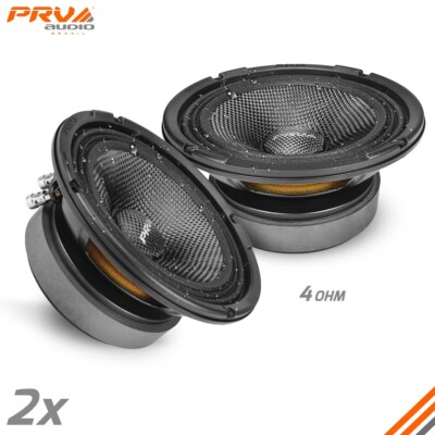 2x PRV 6.5'' Midrange Water Resistant Speaker 6MR400CF-4 Carbon Fiber 800W 4 Ohm