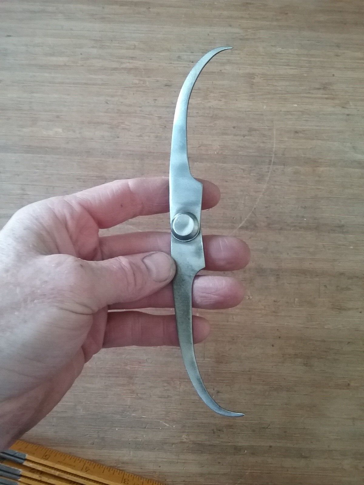 Antique Outside Caliper *Small 4 inch * RARE Tool* Curved Inside Legs*