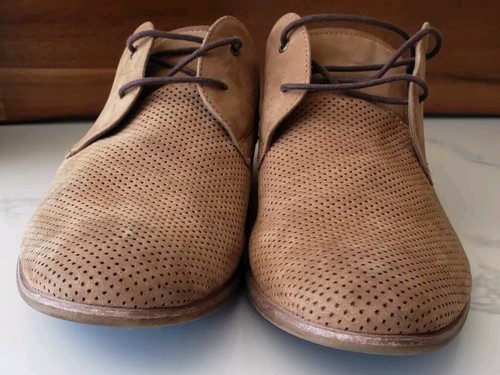 Aldo Perforated Nubuck Leather Oxford Brown Casual Dress Shoes Sz 9 - 第 3/7 張圖片