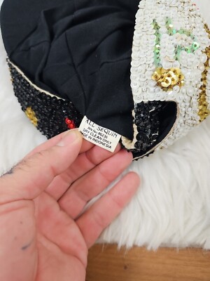 Vintage All Sequin 80/90s Funky Sun/Moon Sequin Sparkle Hat Cap Women Men Unisex Vintage All Sequin 80/90s Funky Sun/Moon Sequin Sparkle Hat  main image 3