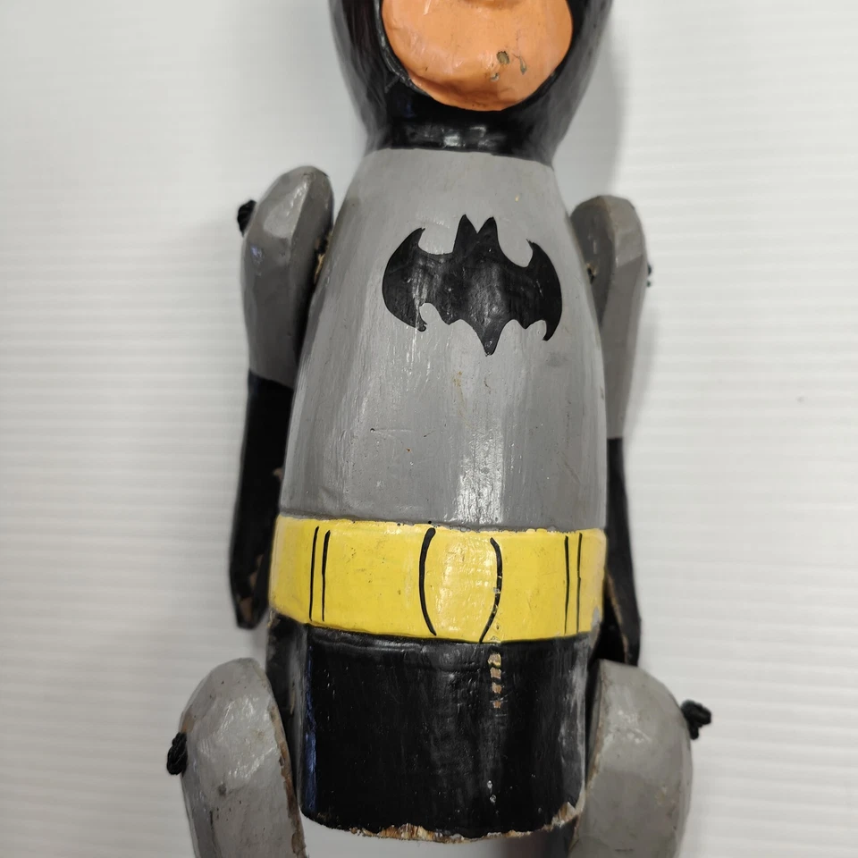 Muñeca marioneta Batman Superman de madera figura de superhéroe brazos y piernas articulados Foto 3 de 4