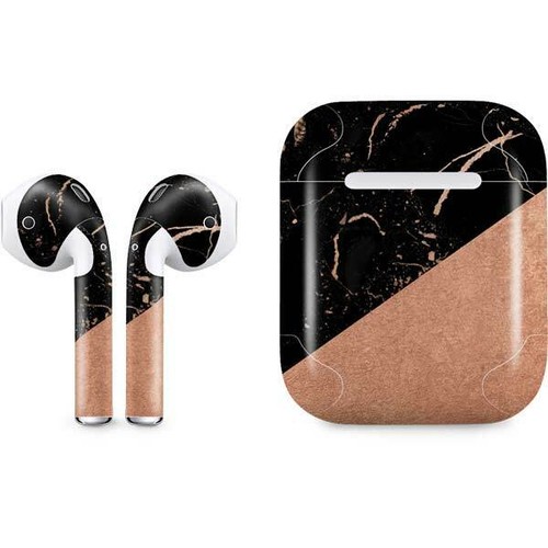 Marble Apple AirPods Skin - Black and 