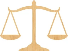 Scales Of Justice  Laser Cut Out Wood Shape Craft Supply - Woodcraft Cutout