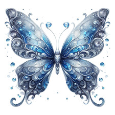 Wall decal sticker glitter butterfly wall sticker 18 x 18 cm large