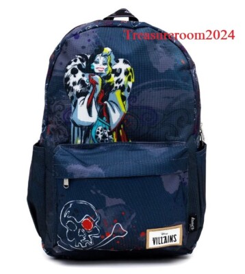 WondaPOP Disney 17'' Tall Villians Cruella 101 Dalmatians Canvas Backpack NEW!