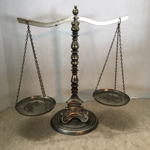 Vintage RUBEL Scales of justice balance lawyer 15" Tall