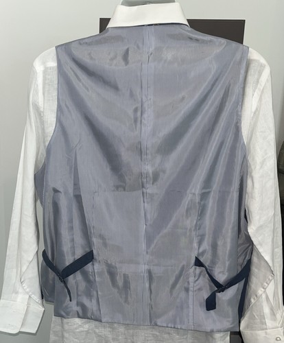 $89 Mens Joseph Abboud Blue Linen 2 Piece Vest Set, XXL - Picture 3 of 23