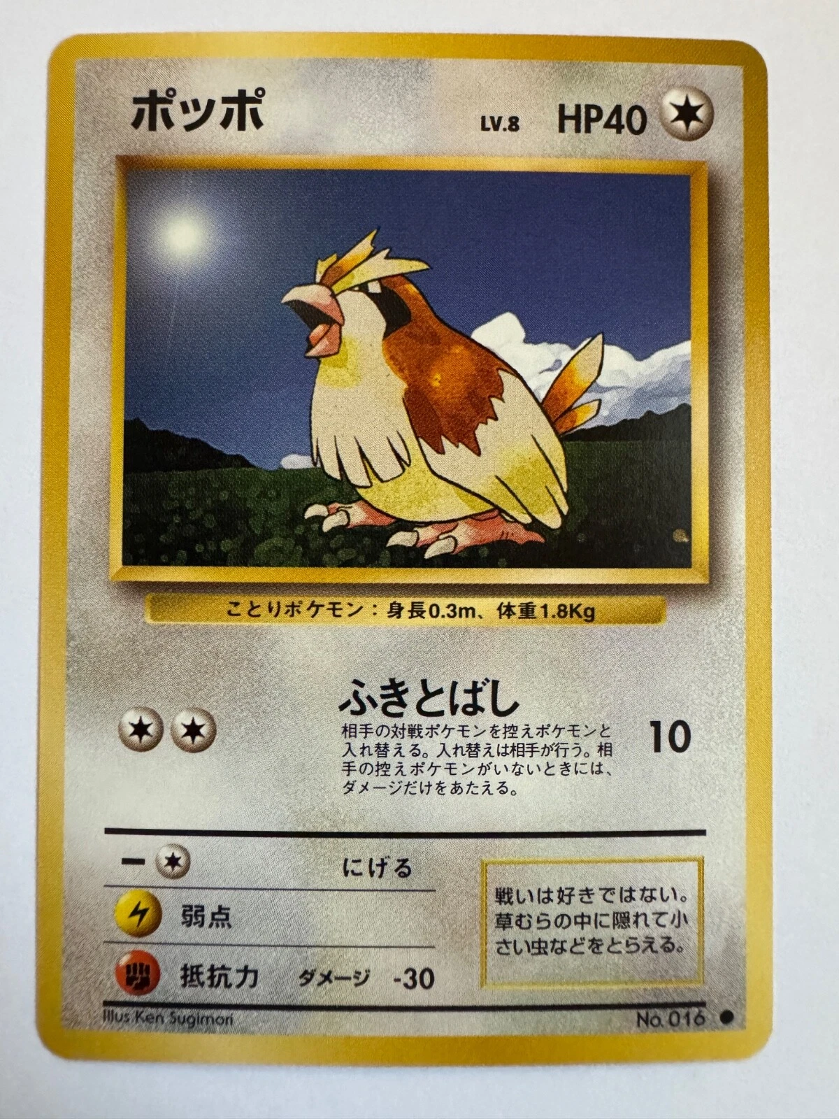 Pidgey 1996 Japanese Pokemon Base Set No. 016 - NM