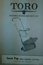 Toro  Electric Snow Pup 21 Walk Behind Snow Thrower 31500-700001-up Parts Manual