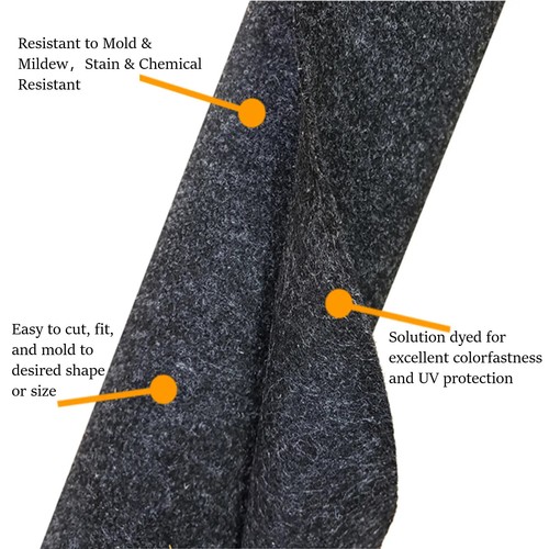 For Jeep Cherokee 2013-2023 Underfelt Car Carpet Underlay 300cm×200cm Black - Picture 14 of 22