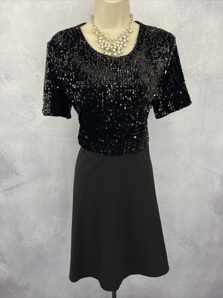DOROTHY PERKINS Dress Black Sequins Party Evening Special Formal