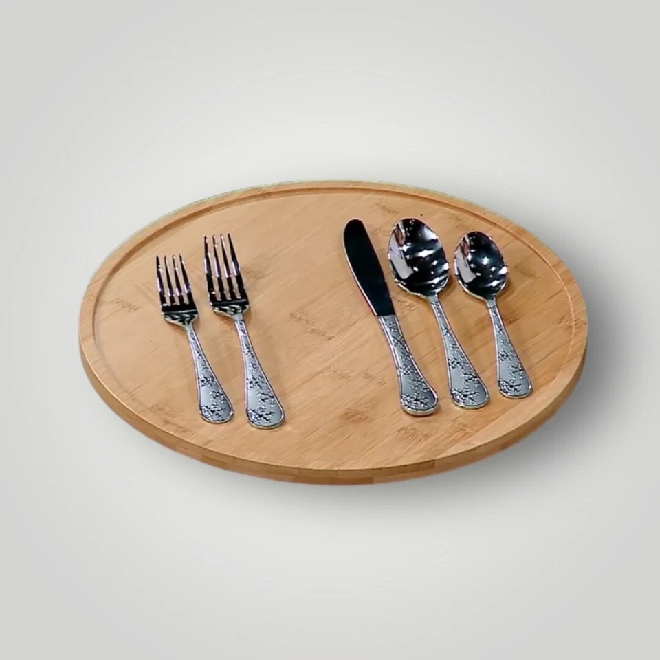 Cambridge 18/0 Stainless Steel 20-pc Snowflake Sand Flatware Set - Image 2 of 4