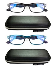 EYEZOOM 2 Pack Retro Blue Light Blocking Computer Eyeglasses and Reading Glasses