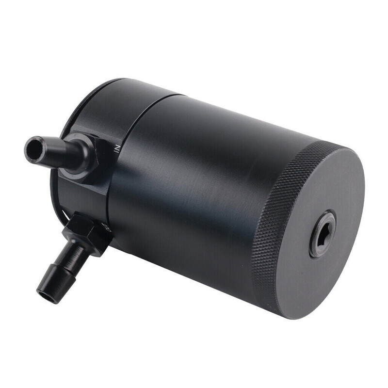 1 Set Car Auto Oil Catch Can Baffled Oil Separator Tank 2 Port With Hose Part